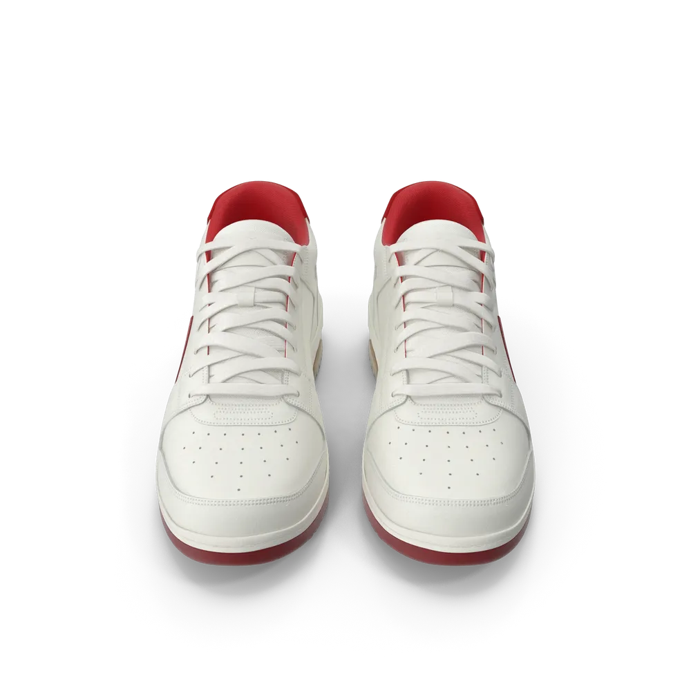 Sports Sneakers Off White & Red - Image 2