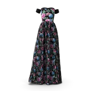 8276LamTranBlack Women's Gown