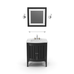 15) Wooden Bathroom Sink With Mirror