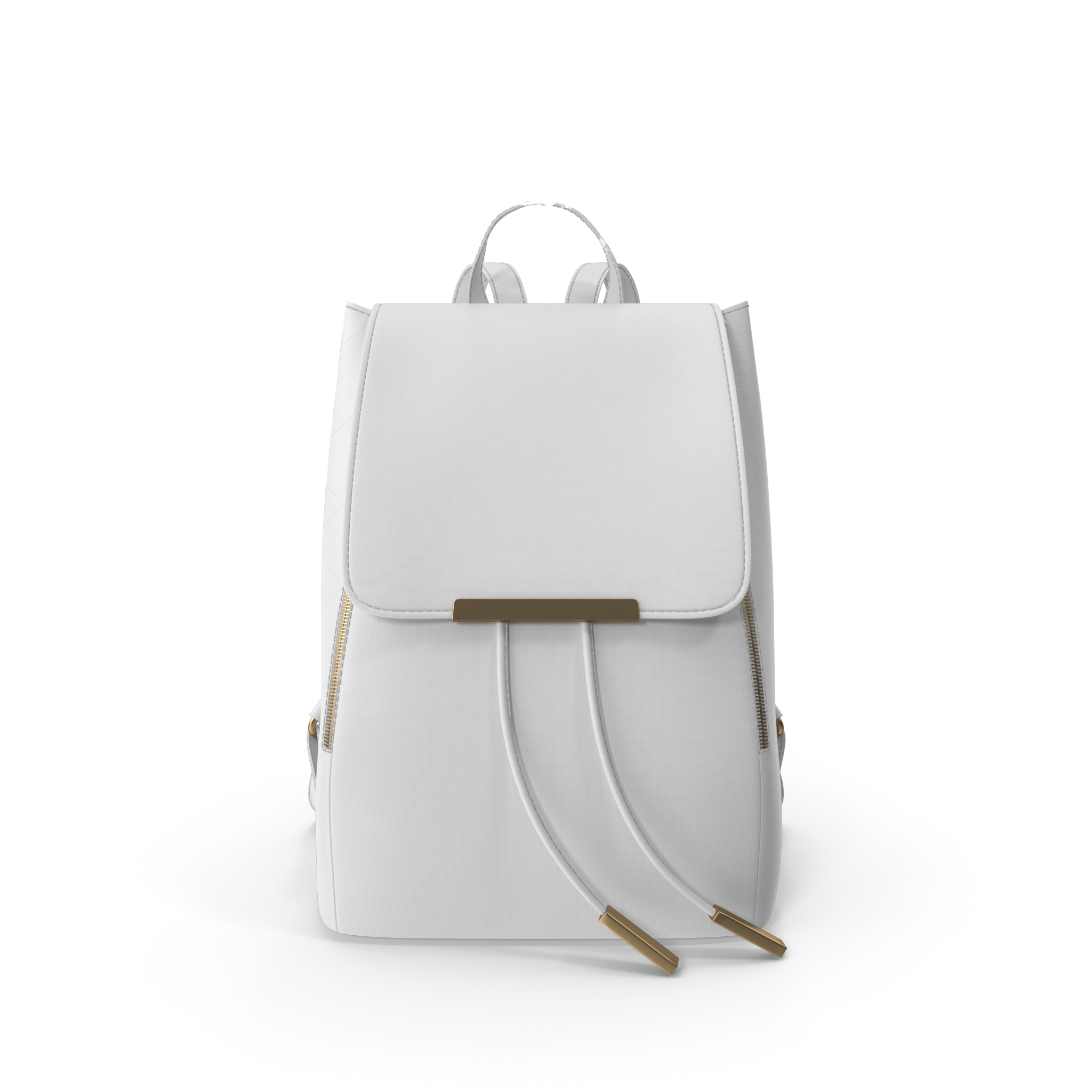 White Faux Leather Backpack