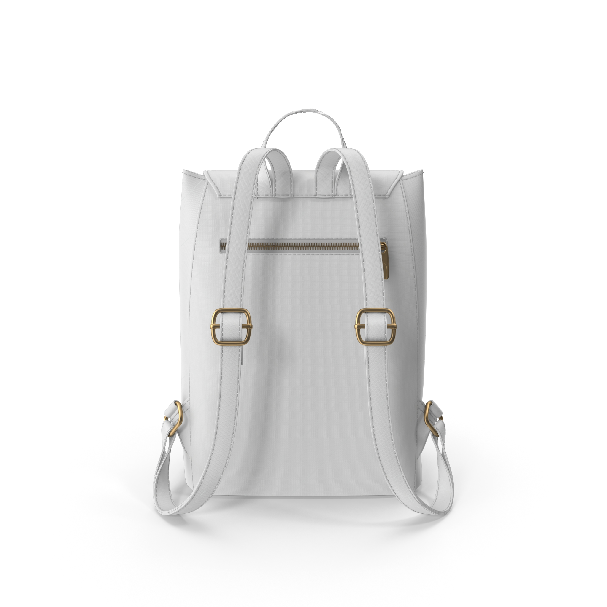 White Faux Leather Backpack 2